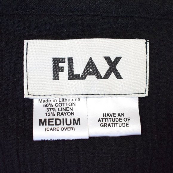 FLAX Linen Blend Black Sleeveless Tank Top Medium - Picture 2 of 8